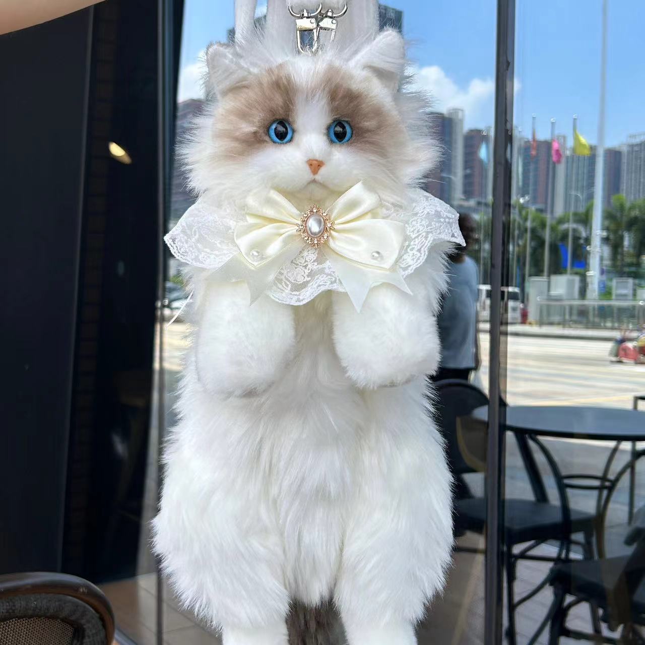 (Free Shipping) Cute Realistic Ragdoll Cat Plush Backpack