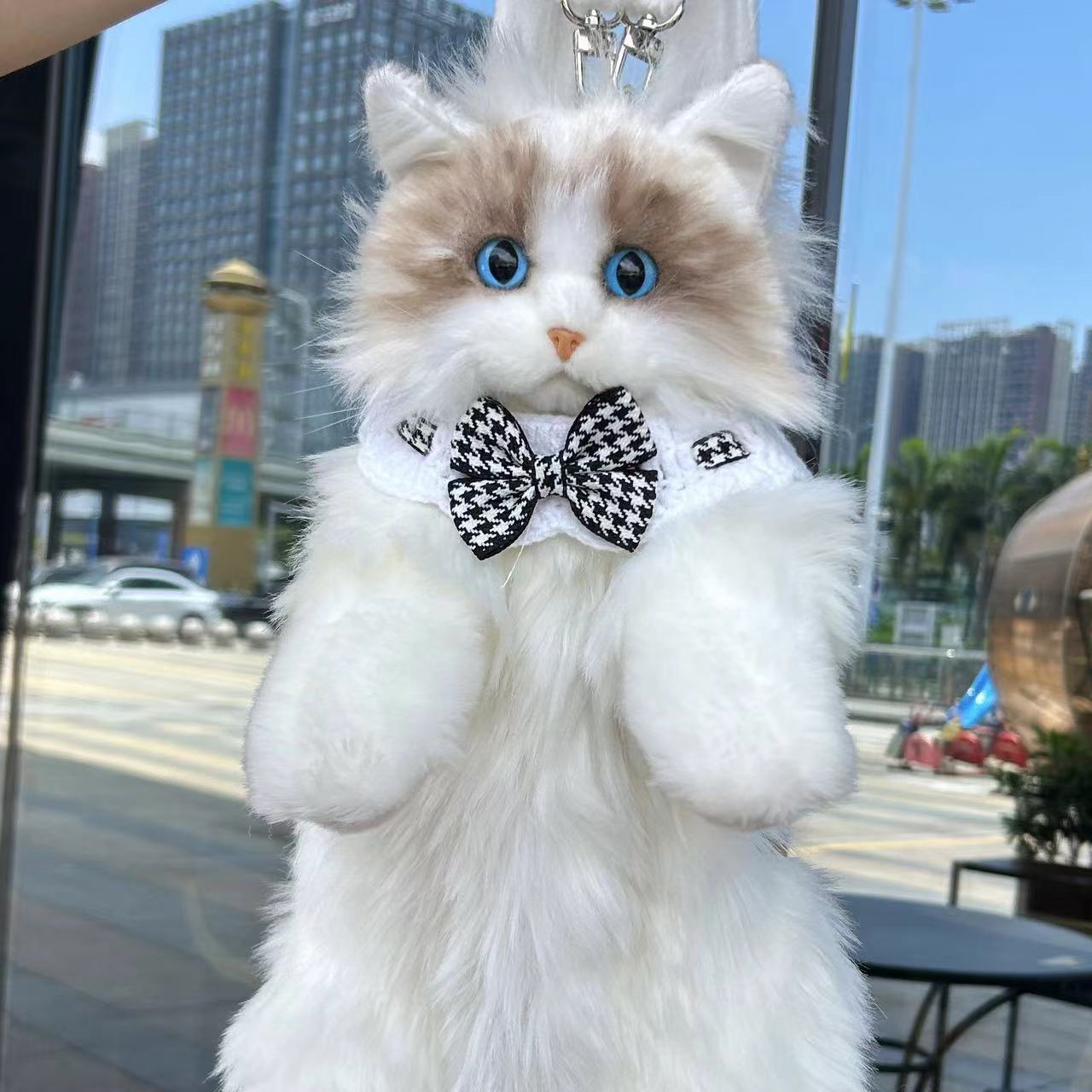 (Free Shipping) Cute Realistic Ragdoll Cat Plush Backpack